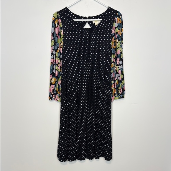 Maeve (Anthropologie) Sawyer Dress Polka Dot Floral Balloon Sleeves. Size Medium - Picture 2 of 12